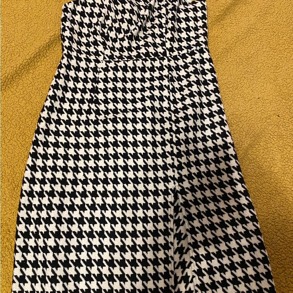 Black and White Houndstooth Dress